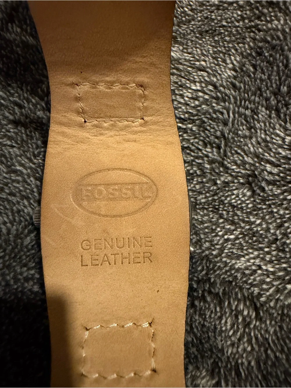 Fossil Men's Watch with Brown Leather Strap and Silver Case